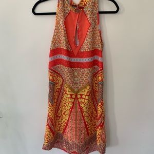 Multicolor high neck dress